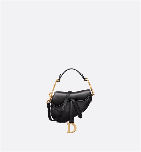 dior saddle bag black shiny goatskin|Saddle Micro Bag with Strap Black Goatskin .